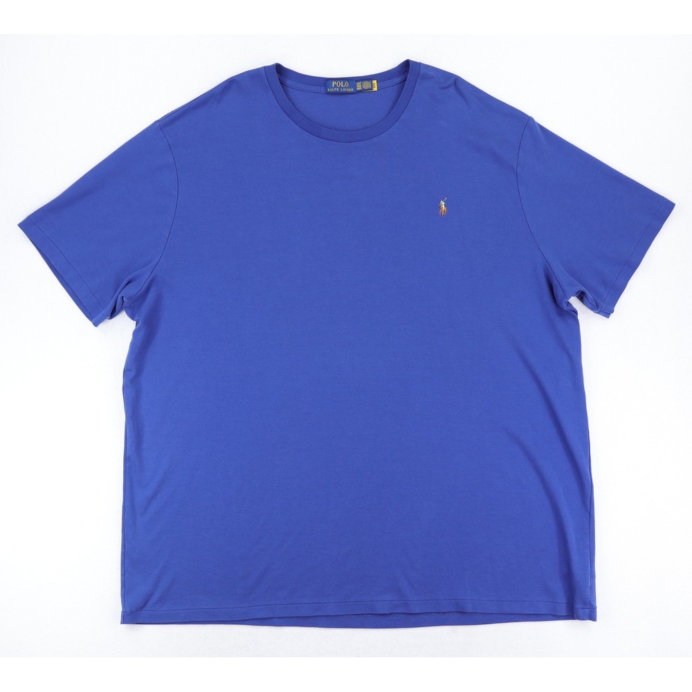 Polo Ralph Lauren T-Shirt Mens 4XLT Blue Short Sleeve Pony Logo Cotton
